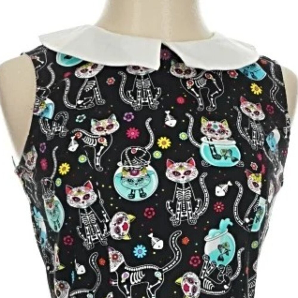 Modcloth Sugar Skull Kitty Dress - Picture 2 of 3